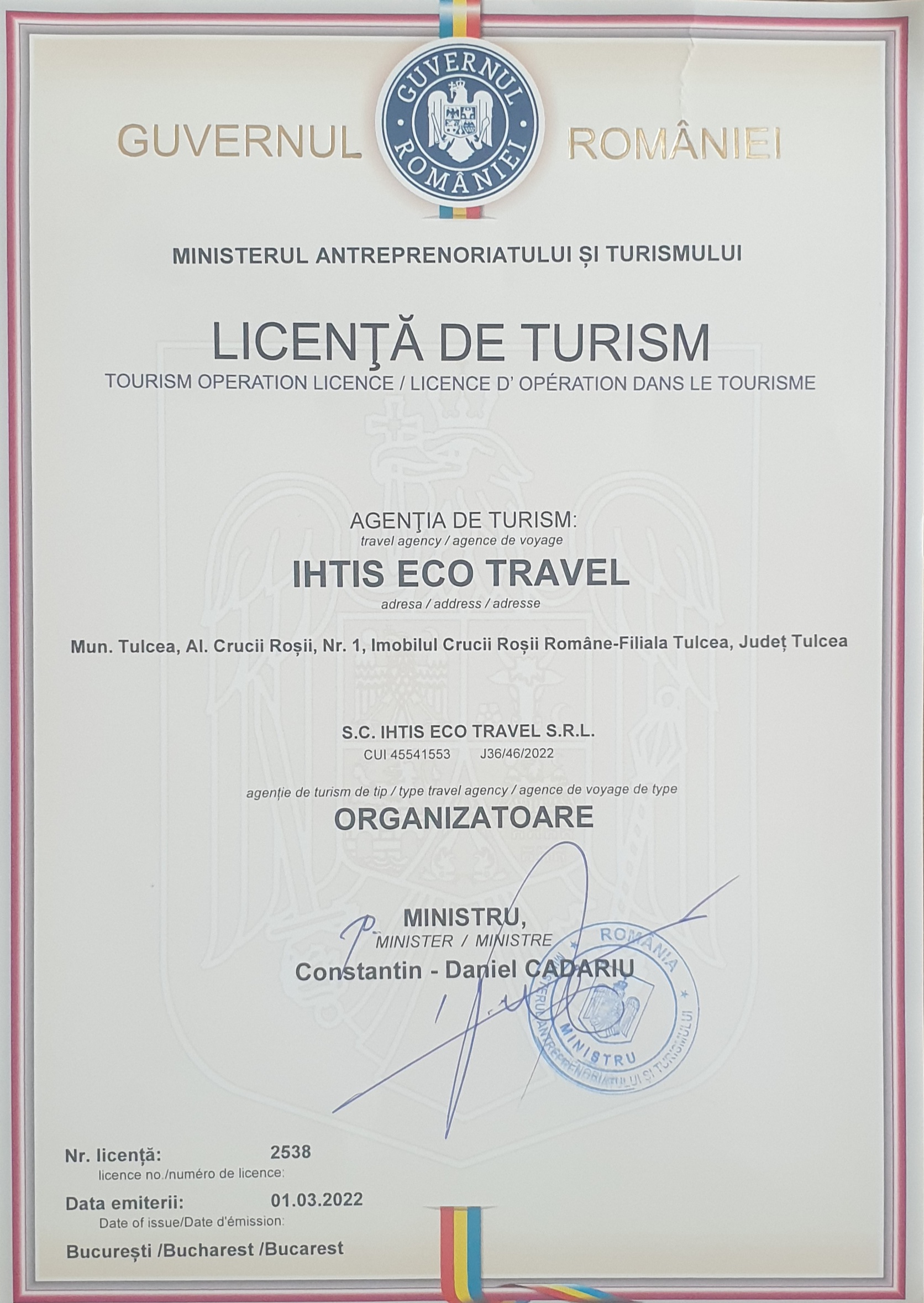 LICENTA DE TURISM IHTIS ECO TRAVEL